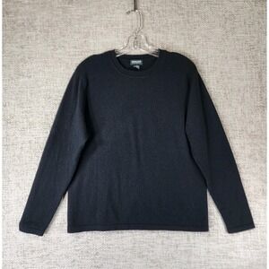 KIRKLAND SIGNATURE 100% 2 Ply Cashmere Sweater Womens M Black Crew Neck